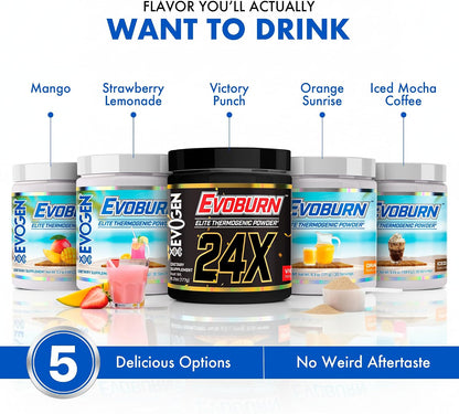Evogen Evoburn Thermogenic | Mango | 30 Servings | MitoBurn, InnoSlim and ProGBB with caffeine, L-tyrosine, cocoa extract, DMAE and AdvantraZ for energy, focus and metabolism
