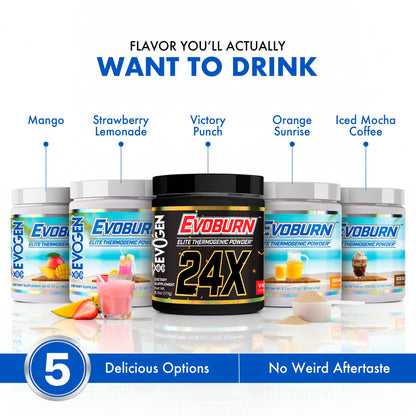 Evogen Evoburn Thermogenic | Mango | 30 Servings | MitoBurn, InnoSlim and ProGBB with caffeine, L-tyrosine, cocoa extract, DMAE and AdvantraZ for energy, focus and metabolism