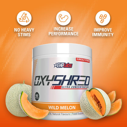 EHP Labs OxyShred Pre Workout Powder - Preworkout Powder with L Glutamine & Acetyl L Carnitine, Energy Boost Drink - Cosmic Blast, 60 Servings