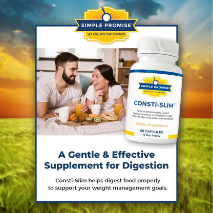Consti-Slim - Digestive Support for Women and Men - Psyllium Husk Fiber | Herbal Fiber Blend, Digestive Regularity Support, Oat Straw and Alfalfa, Simple 2-Capsule Routine, Non-GMO