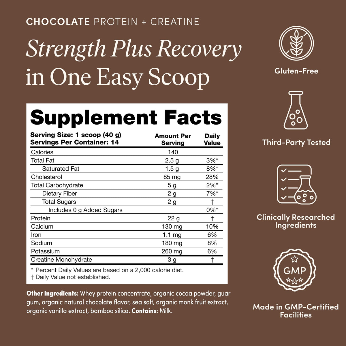 The 'Pause Life Protein + Creatine + BCAAs, Vanilla, Whey Protein, 17.8 oz | Creavitalis creatine monohydrate + whey protein + BCAAs for men & women. Gluten free, low sugar, non-GMO. 14 servings.