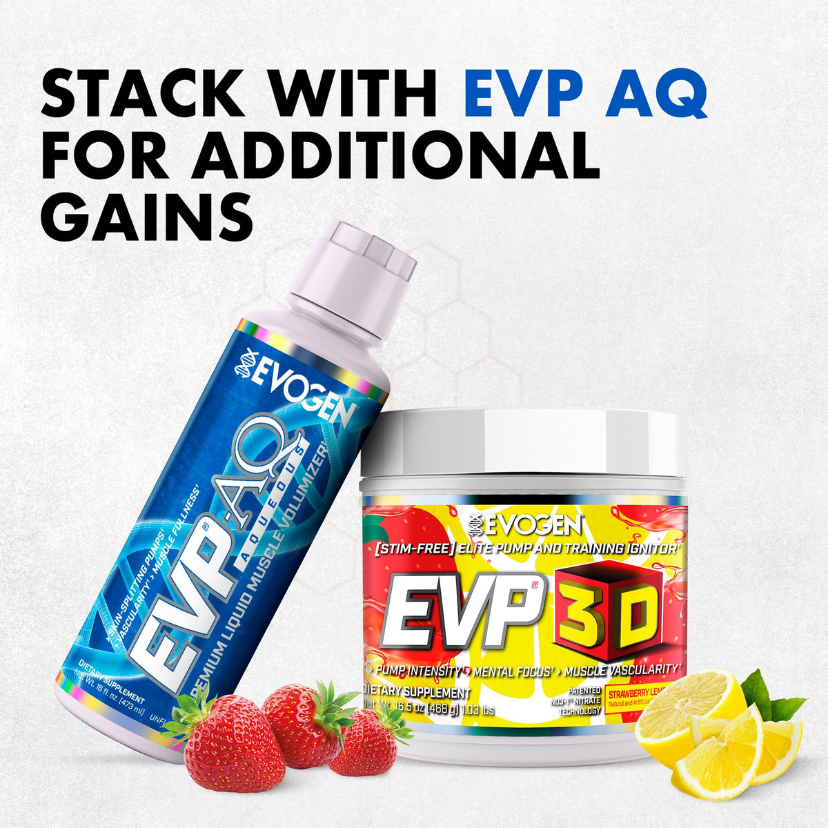 Evogen EVP 3D Stim Free Pre-Workout | Citrus Candy | 40 Servings | Arginine nitrate, L-citrulline, beta-alanine and creatine with lion's mane, L-tyrosine and DMAE for pumps and focus