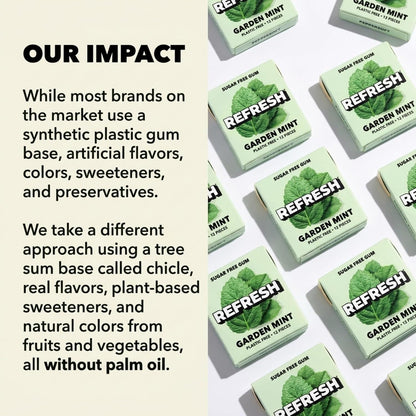 Refresh Sugar Free Chewing Gum with Xylitol, Garden Mint, 12 Pack