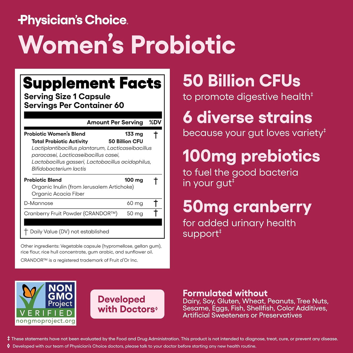 Physician's CHOICE - Women's Digestive Harmony Bundle: Probiotics for Women 60ct + Digestive Enzymes 180ct - Value Pack