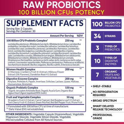 Wholesome Wellness Food Multivitamin for Men + Dr. Formulated Raw Probiotics for Women 100 Billion CFUs Bundle