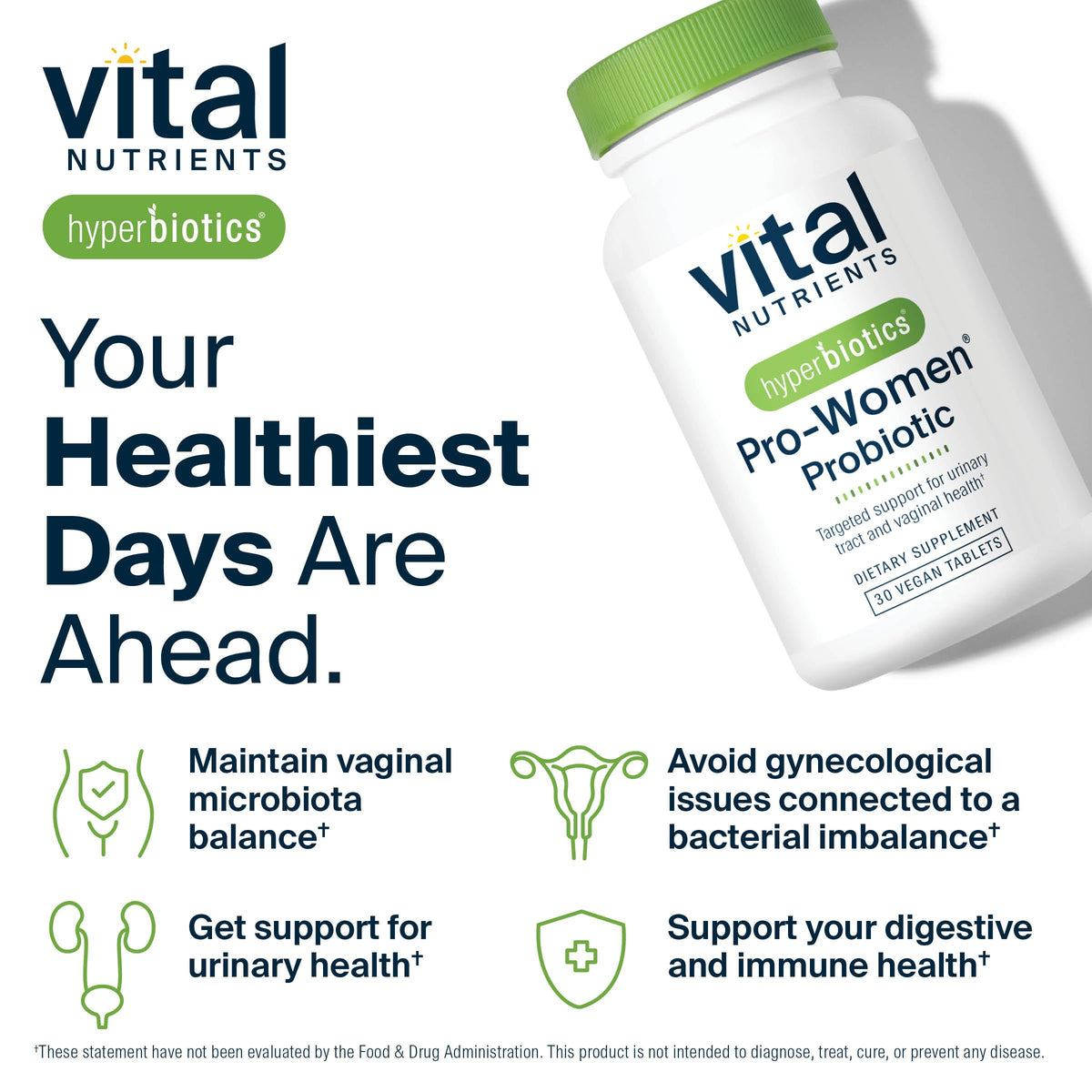 Hyperbiotics Vital Nutrients Pro Women Probiotics for Women | Vaginal Probiotics for PH Balance | Oral Probiotic for Vaginal Health and Urinary Tract Health | 6 Targeted Strains | 60 Vegan Tablets