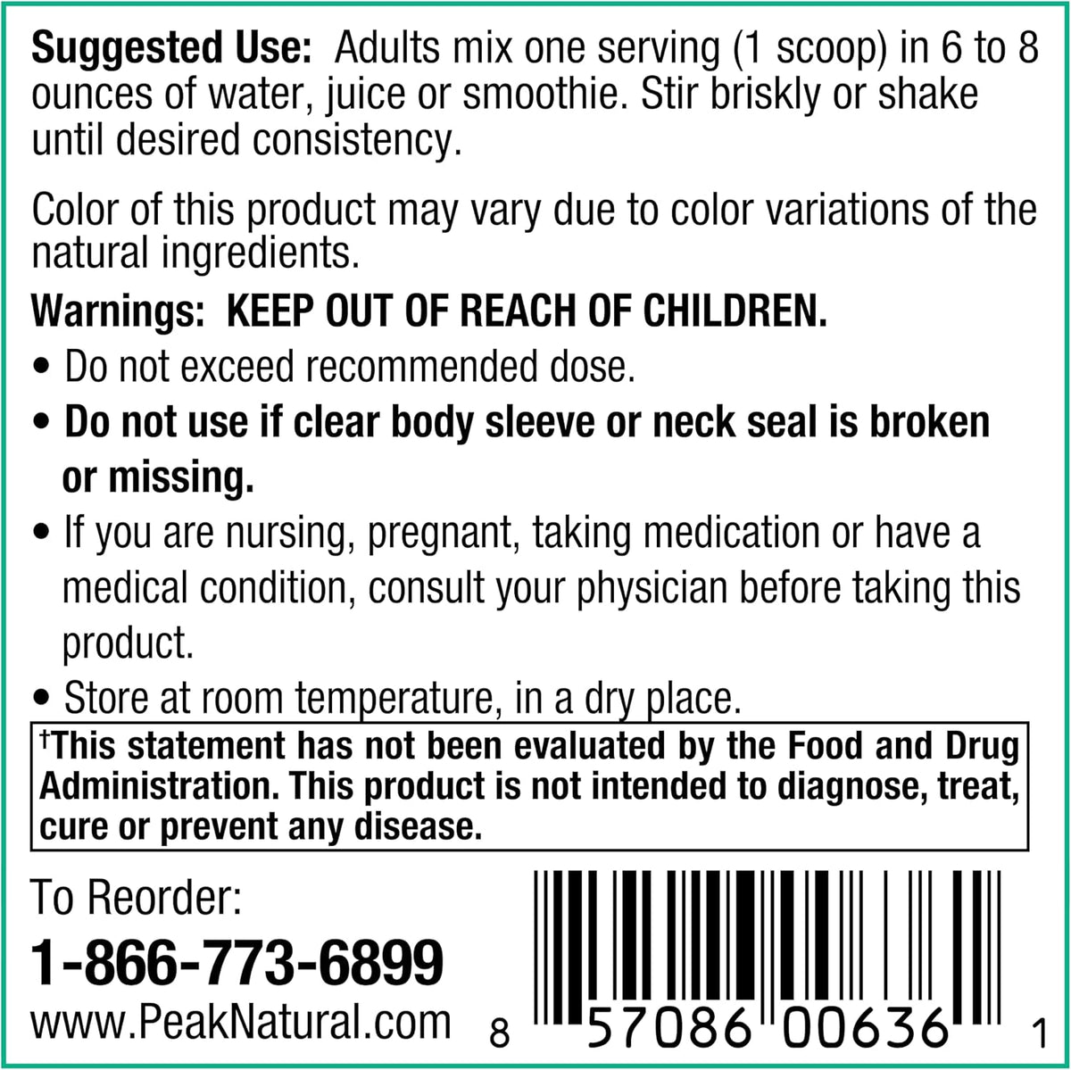 Peak Organic Superfruits - Polyphenol Rich Superfood Powder - Non-GMO Fermented Aronia Berry, Acai, Blueberry, Pomegranate, and Plum - Aging, Metabolic Health, Heart Health (30 Servings)
