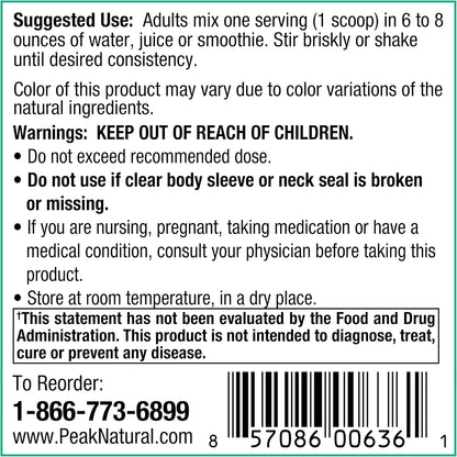 Peak Organic Superfruits - Polyphenol Rich Superfood Powder - Non-GMO Fermented Aronia Berry, Acai, Blueberry, Pomegranate, and Plum - Aging, Metabolic Health, Heart Health (30 Servings)