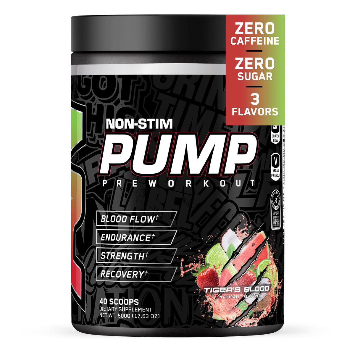 All Black Everything Non Stim Pre-Workout | Preworkout Energy Drink Mix | Caffeine Free | Creatine, Beta Alanine & Citrulline | Energy Supplement for Men & Women | Sour Gummy Bear | 40 Servings