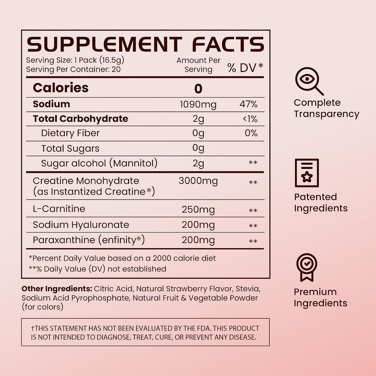 Gains in Bulk Shape Creatine for Women, Strawberry Fizz, 20 pk