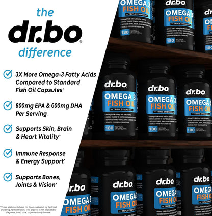 Omega 3 Fish Oil Supplements - Triple Strength Fish Oil Omega 3 Supplements 2000mg EPA DHA Women Men - Triple Strength Natural Omega3 Supplement 2000mg EPA DHA Fatty Acids 1000mg Burpless 60 Softgels