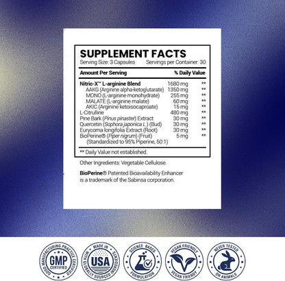 Research Verified Nitric Oxide - with L-Arginine and L-Citrulline - 90 Count - 1 Bottle