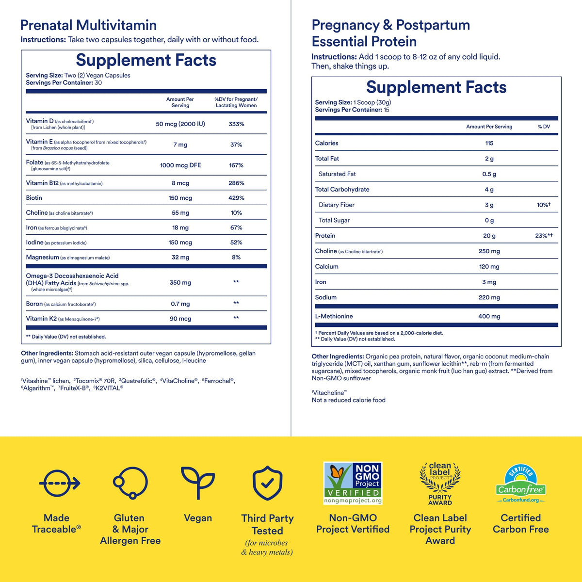 Ritual Prenatal Multivitamin and Protein Duo with Prenatal Vitamins and Organic Vanilla Protein