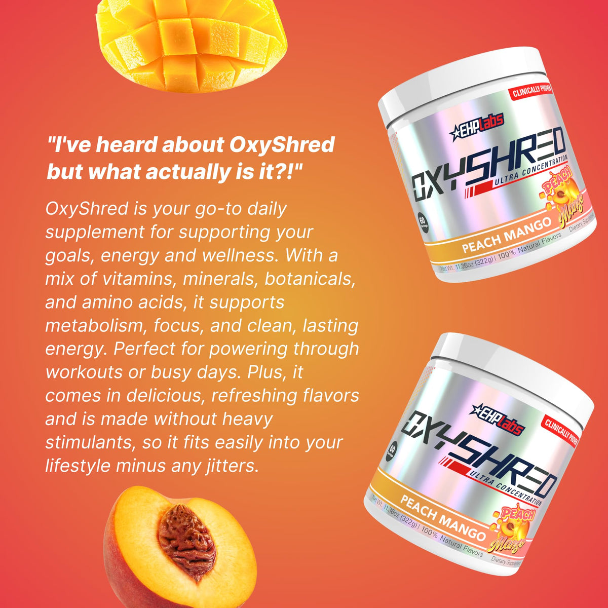EHP Labs OxyShred Pre Workout Powder - Preworkout Powder with L Glutamine & Acetyl L Carnitine, Energy Boost Drink - Cosmic Blast, 60 Servings