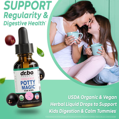 Constipation Relief for Kids Liquid Drops - Organic Potty Magic Toddler Constipation Relief, Senna & Prebiotic Fiber Fennel - Natural Liquid Fiber for Kids Digestive Support Supplement Children 1 oz