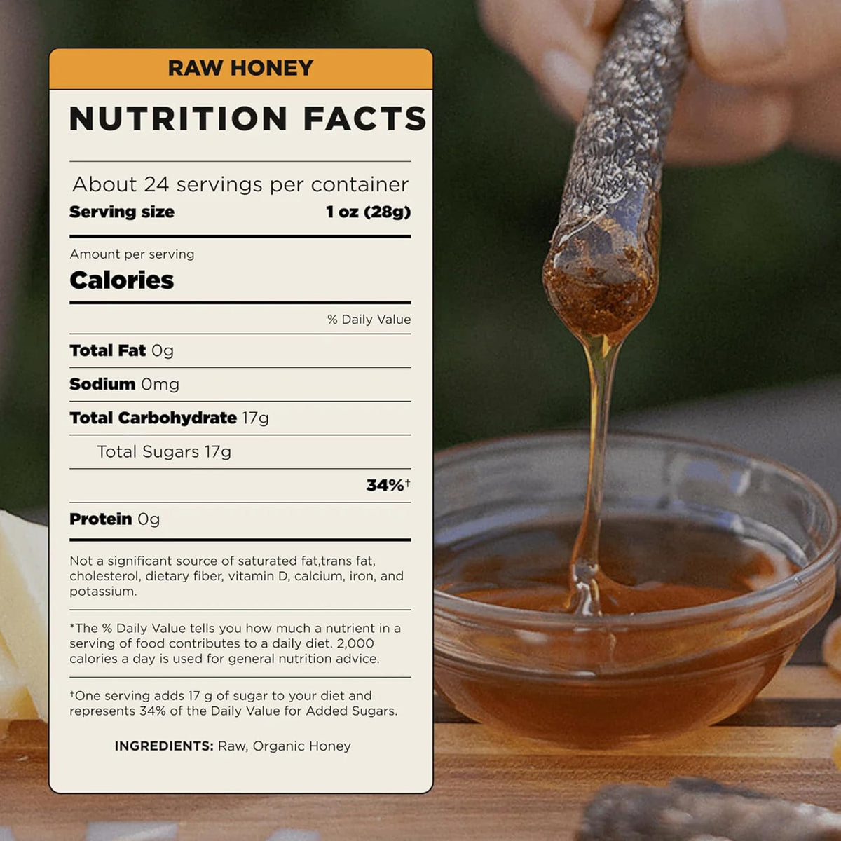 Lineage Provisions Raw Unfiltered Honey, 3-Pack, 18 oz Glass Jars | Undetectable glyphosate, chemical-free, gluten-free & non-GMO. No heating, processing, straining or additives.