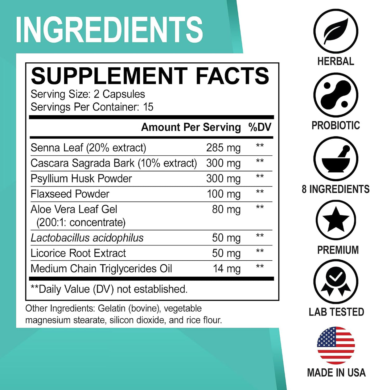 Colon Cleanser Detox for Weight Flush - 15 Day Intestinal Cleanse Pills & Probiotic - Fast Natural Laxative for Constipation Relief - Bowel Movement Supplements for Stomach Bloating, Gut Loss Support