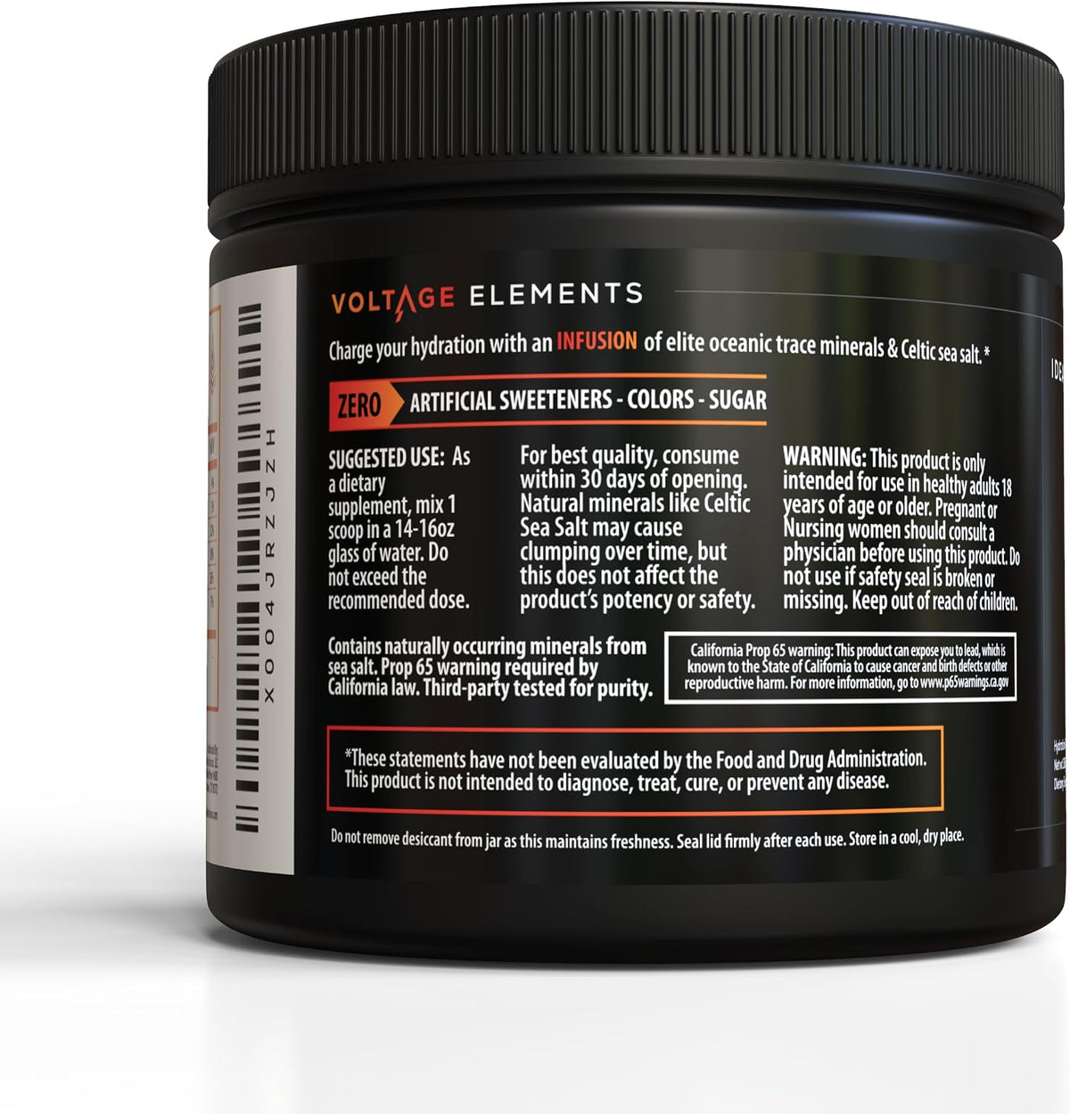 Celtic Sea Salt Electrolyte Powder: Magnesium Glycinate & Taurate - Ionic Trace Minerals & Potassium Hydration Booster - Zero Sugar, 30 Servings - Blood Orange Bolt