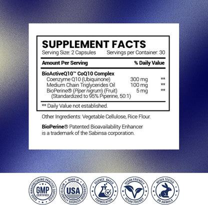 Research Verified CoQ10-100% Pure Extra Strength 300mg CoQ10 – Improved Absorption and Bioavailability with Bioperine - Boost Antioxidant Levels, Improve Cardiovascular Health, 180 Vegan Capsules