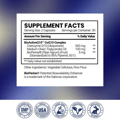 Research Verified CoQ10-100% Pure Extra Strength 300mg CoQ10 – Improved Absorption and Bioavailability with Bioperine - Boost Antioxidant Levels, Improve Cardiovascular Health, 180 Vegan Capsules
