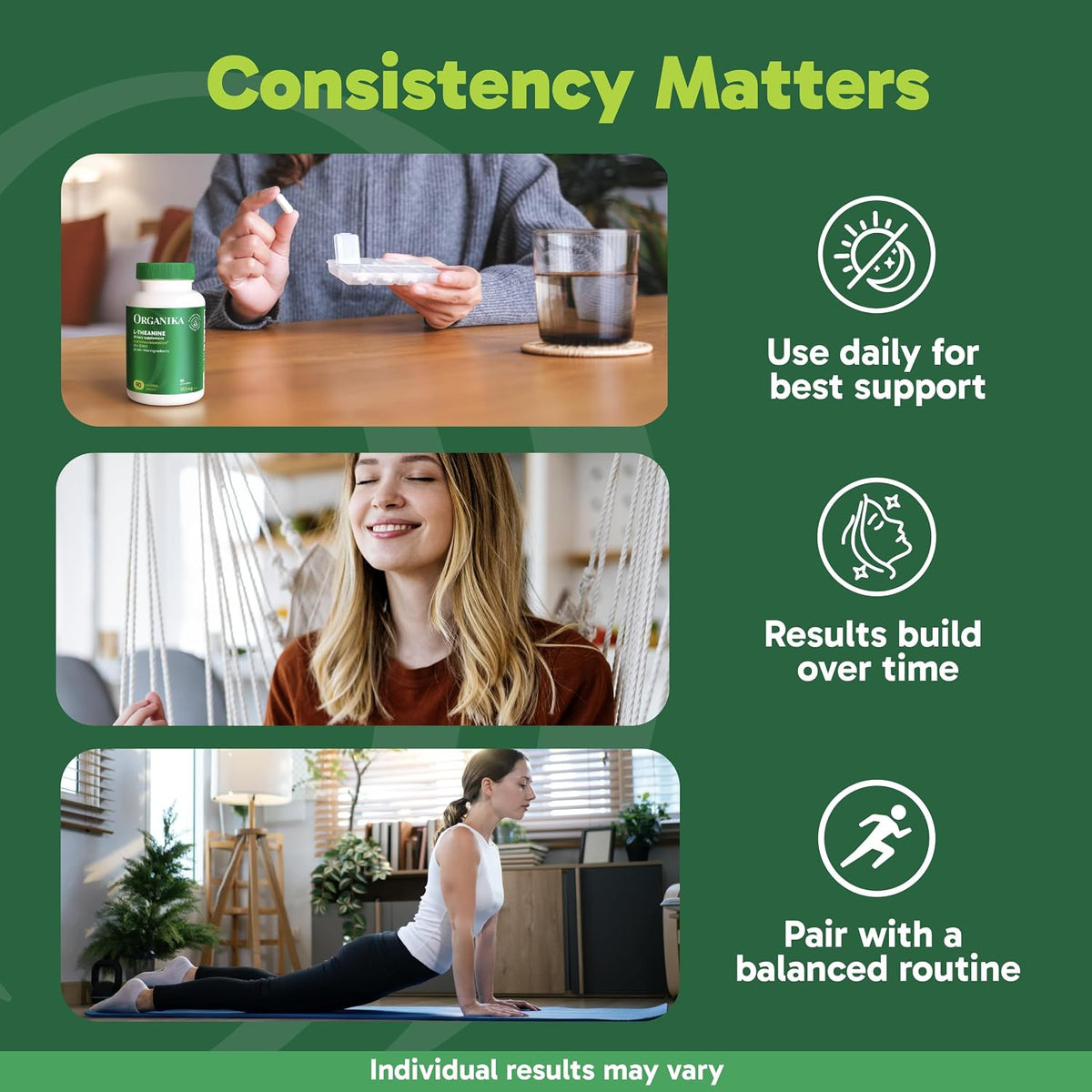 Organika L-Theanine Supplement 8 oz - 90 Capsules: 90 Day Supply of Clean Bioavailable L Theanine for Relaxation, Balance, and Calm - Easy-to-Swallow Single Capsule Servings
