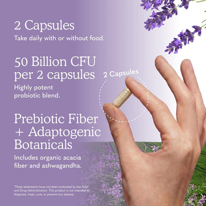 Garden of Life Probiotics Mood+ Dr Formulated Acidophilus Probiotic Supplement - Promotes Emotional Well-Being, Relaxation and Digestive Balance - Ashwagandha for Stress Management, 60 Veggie Caps