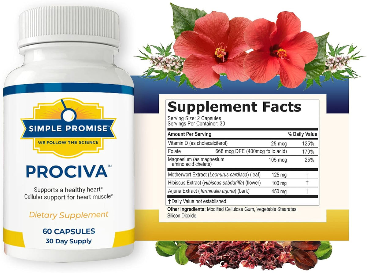 HeartAide and Prociva Bundle - Heart Support - Red Yeast Rice and Arjuna | Heart Drops-Arjuna Pair, For Steady Cardiovascular Wellness, With CoQ10 and Magnesium, Drops Plus Capsules Daily, 30 Days