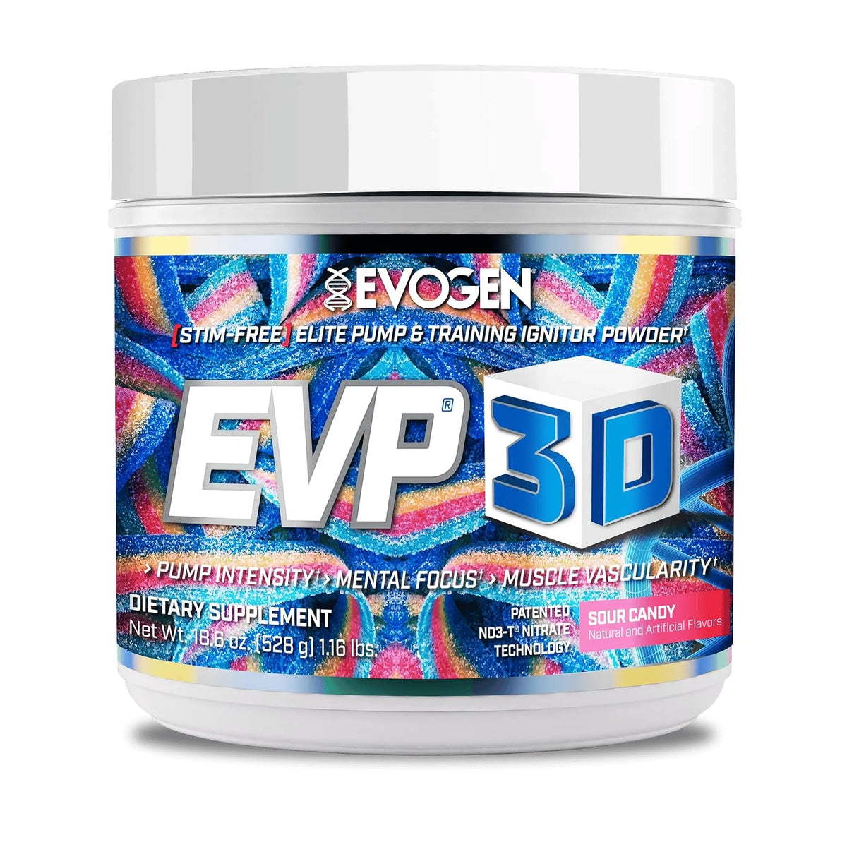Evogen EVP 3D Amino K.E.M. Bundle – Stim Free Pre Workout Powder & EAA/BCAA Pump Volumizer for Muscle Growth, Hydration & Performance | Sour Candy