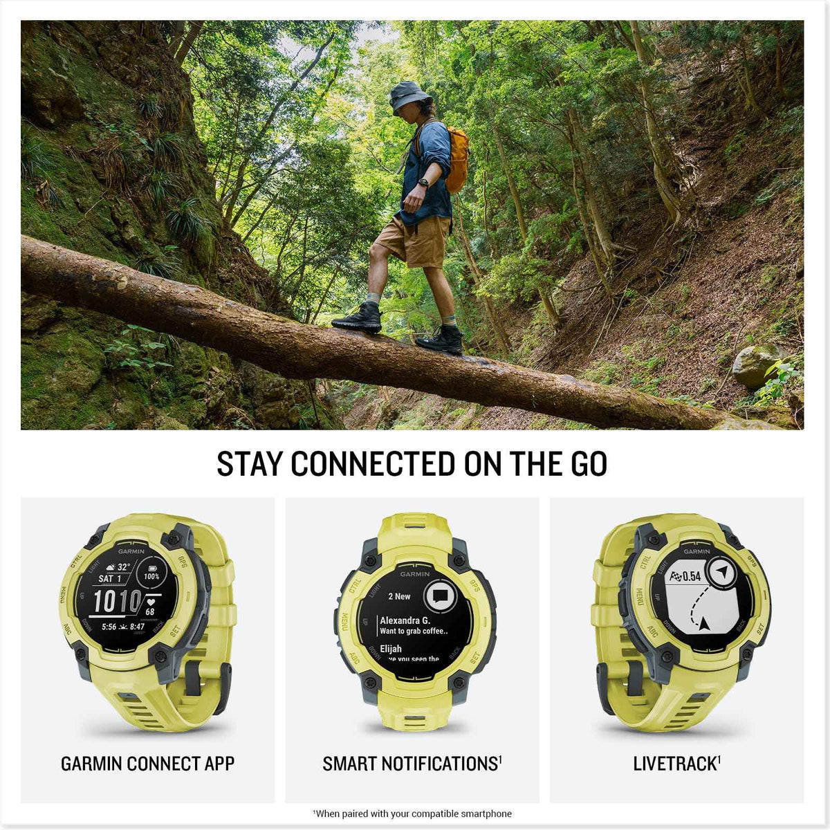 Garmin Instinct® E, Rugged GPS Smartwatch, 45mm, Electric Lime