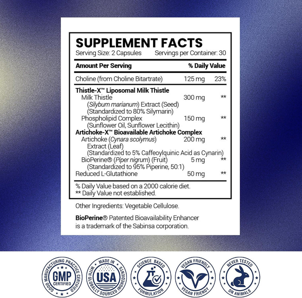 Research Verified Liver Support - Liposomal Milk Thistle, Artichoke Extract, Glutathione, BioPerine - Vegan - 60 Capsules - Pack of 1