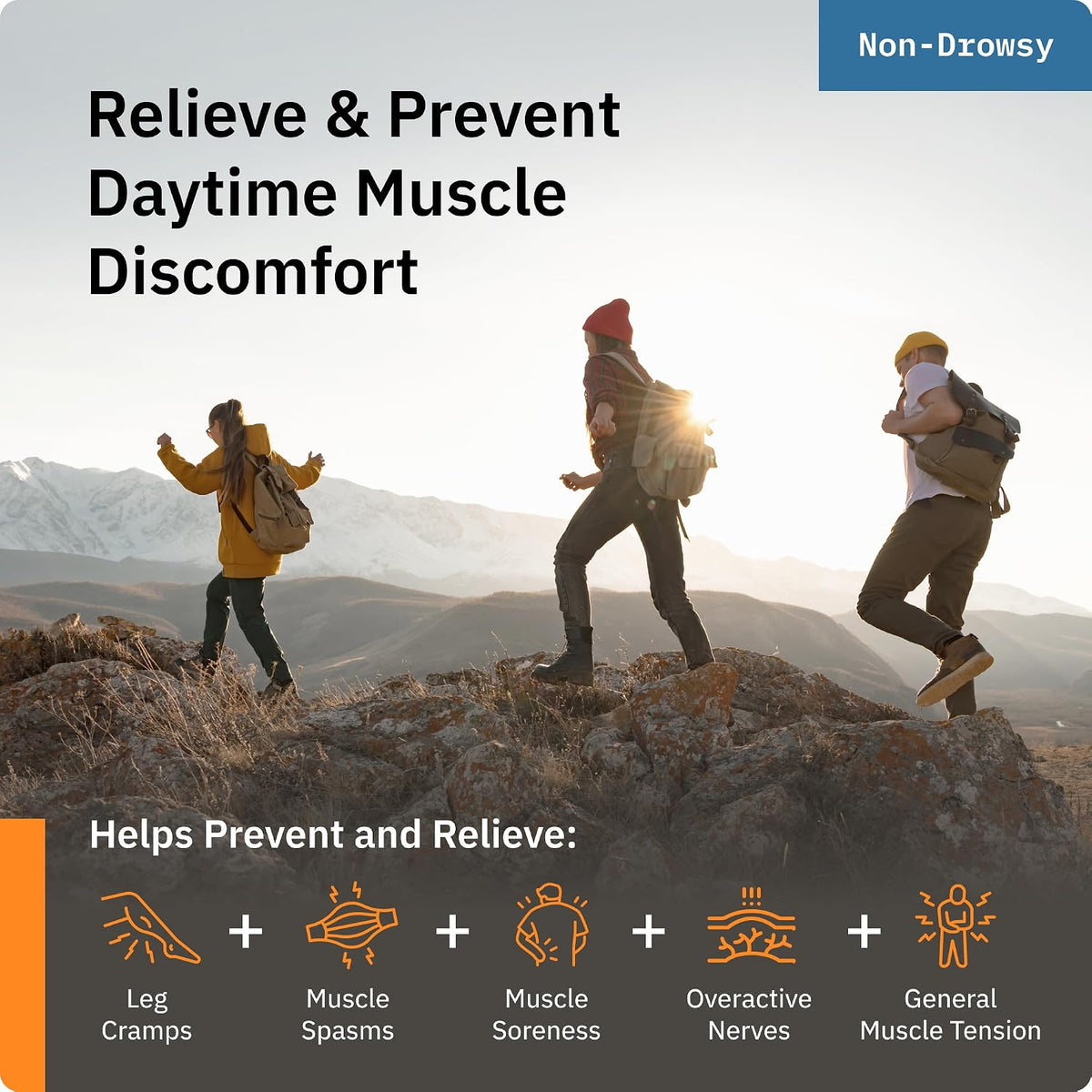 SaltWrap Mag 3D Daytime Non-Drowsy Leg Cramp & Muscle Relief, 90 Caps | Made in USA GMP Facility, Alpha Lipoic Acid with Turmeric Curcumin C3 and BioPerine for Nerve Health and Circulation