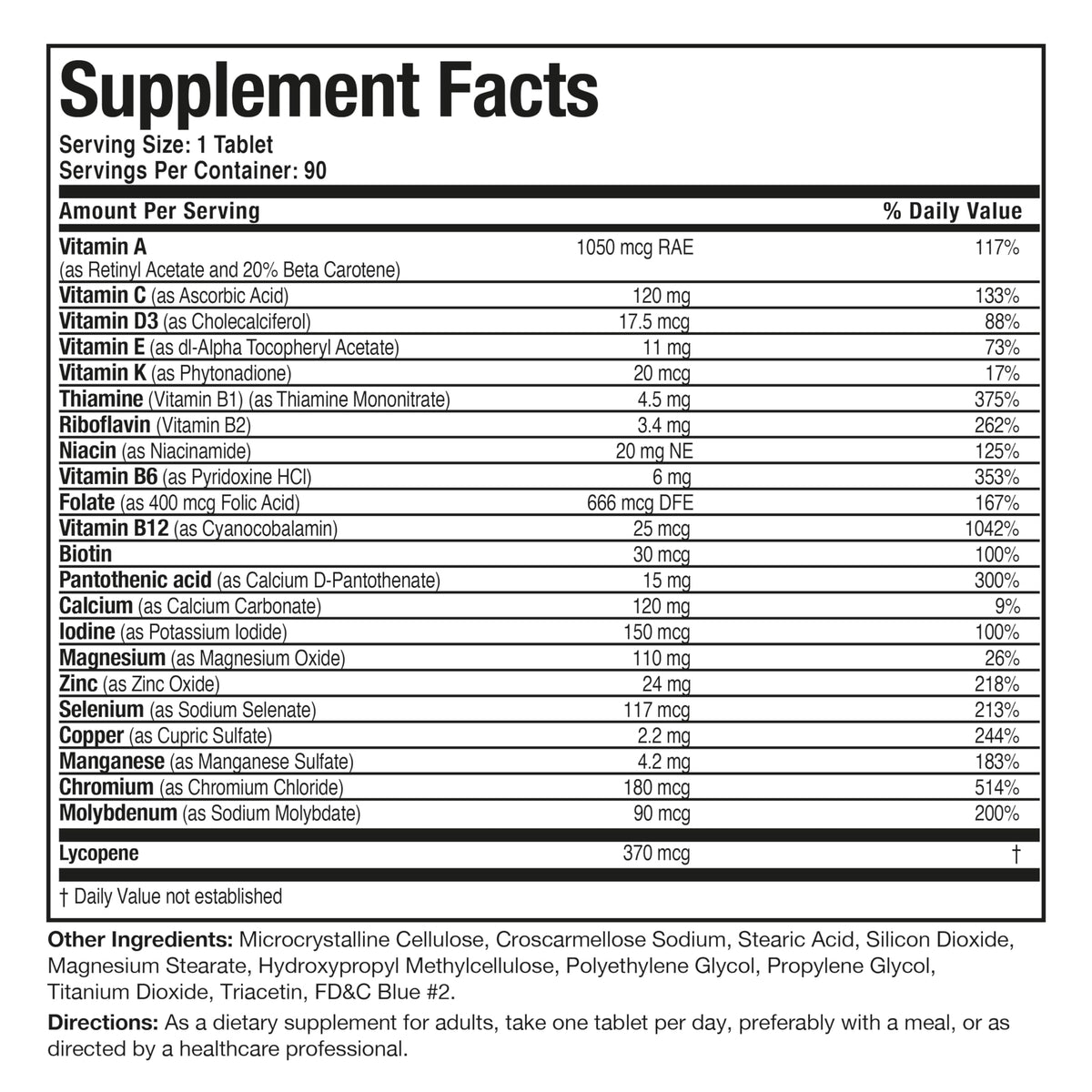 Bronson ONE Daily Mens 50+ Complete Multivitamin Multimineral, 180 Tablets | Once-Daily, Targeted Nutrition For Active Men Over 50, Non-GMO, Gluten-Free, Soy-Free