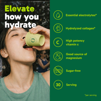 Organikа Electrolytes with Enhanced Collagen Powder for Women & Men - 13 oz - Wild Berry-Flavored Effervescent Electrolyte & Collagen Drink Mix - Deep Hydration, Mobility, Skin, Hair, & Nails