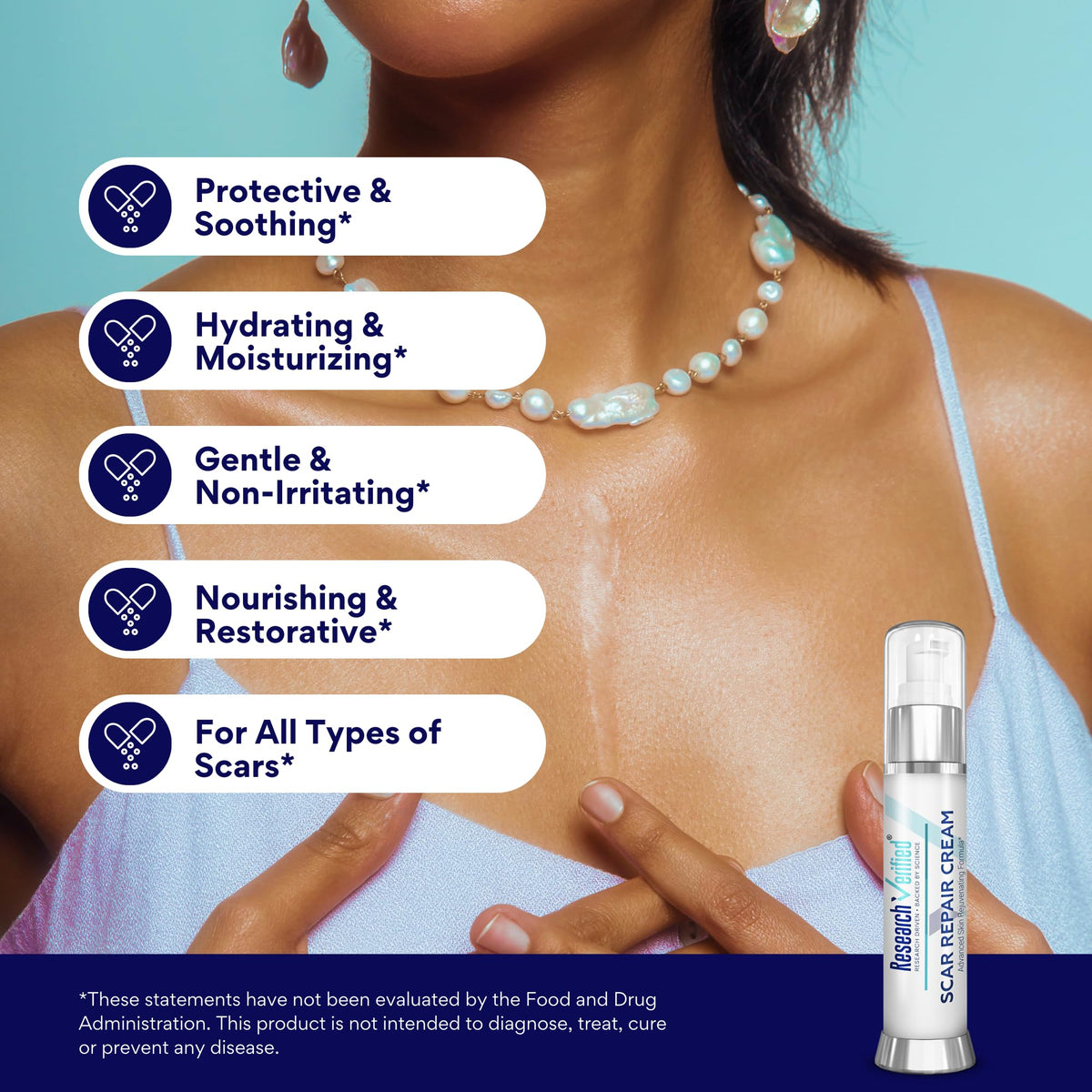 RV Scar Repair - Nourish Skin, Reduce Old & New Scars - Vegan Friendly Gel - 1 Bottle