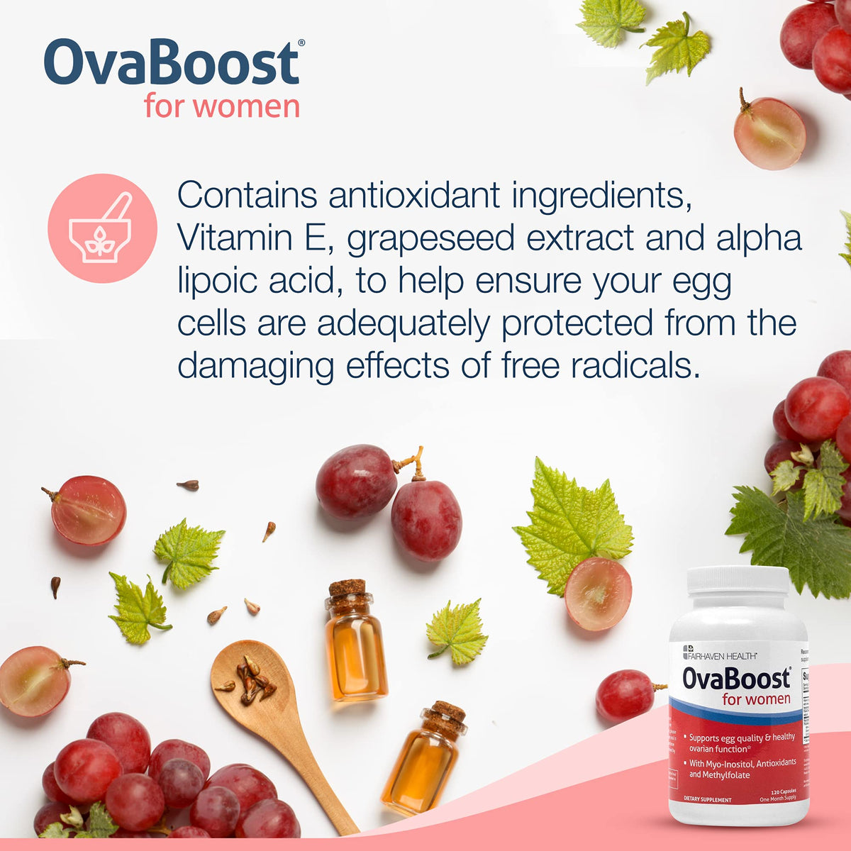 FertilAid for Women & Ovaboost Combo, Female Fertility Supplement & Natural Fertility Vitamin