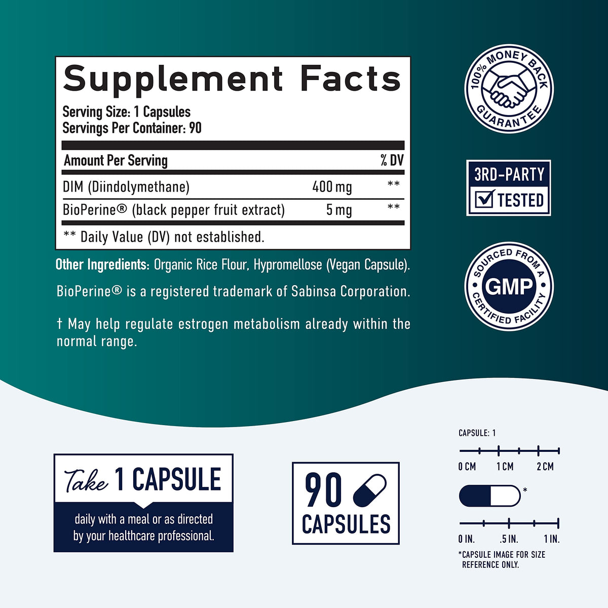 Extra Strength DIM Supplement 400MG | Hormone Balance & Estrogen Metabolism for Men and Women
