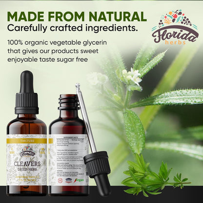 Cleavers Tincture, Organic Cleavers Extract, Cleavers Drops (Galium aparine) Dried Herb