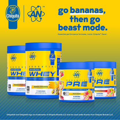 an Essentials Pre-Workout | Preworkout Energy Drink Mix | 200mg Caffeine | Creatine, Beta Alanine & Citrulline | Energy Supplement for Men & Women | Chiquita Pineapple Strawberry | 30 Servings