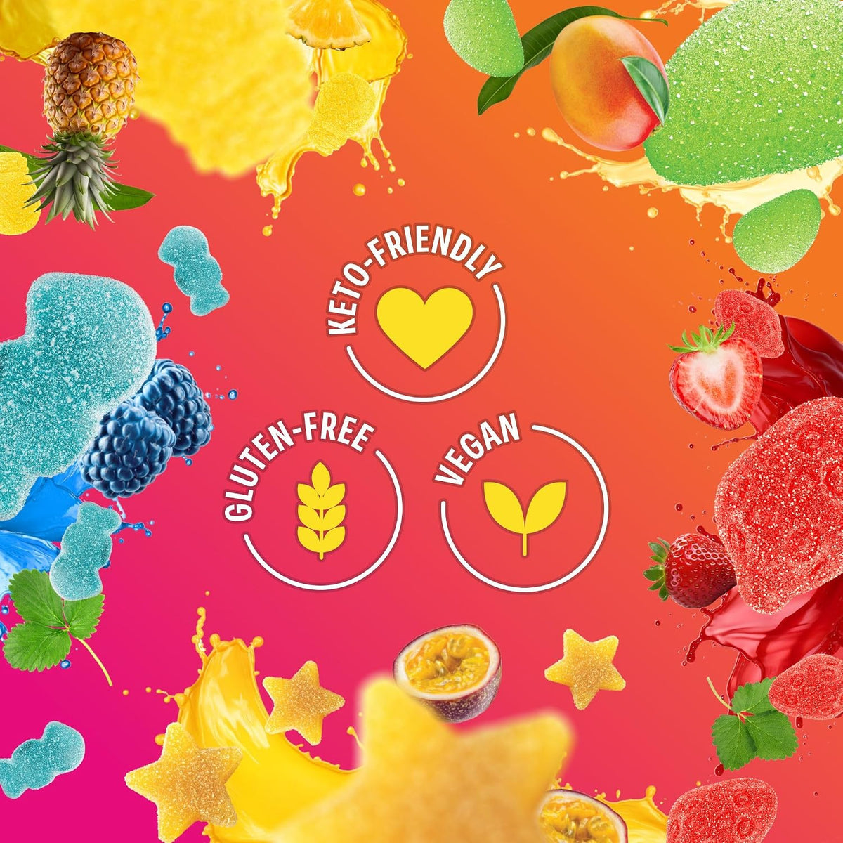 Shameless Snacks Tropical Paradise Mixed Bag - Sour Gummy Candy | 5 Tropical Flavors Per Bag Fruit Snacks, Keto 3g Sugar - Gluten Free Vegan Gummies for Adults