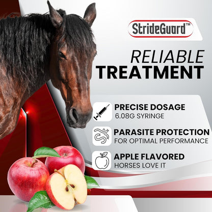 Horse Ivermectin Paste 1.87% – Apple Flavored Oral Horse Dewormer Syringe – 6.08g Tube Treats Horses Up to 1,250 lbs [Pack-1]