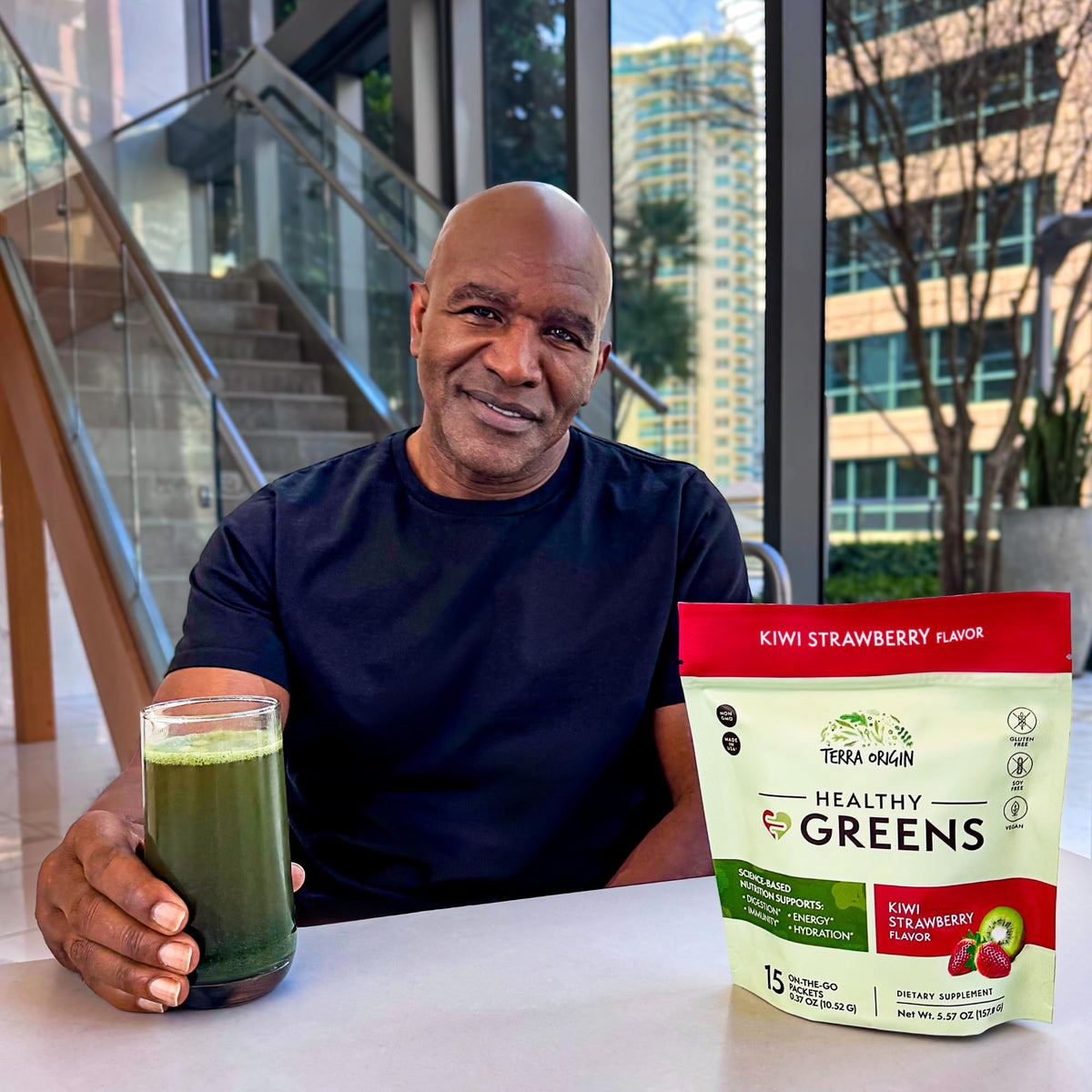 TERRA ORIGIN Greens Superfood Powder | Green Juice Powder with Probiotics & Enzymes | Plant Based Super Greens for Energy, Gut & Immune Support | Vegan, Non-GMO | 30 Servings Tropical Passionfruit