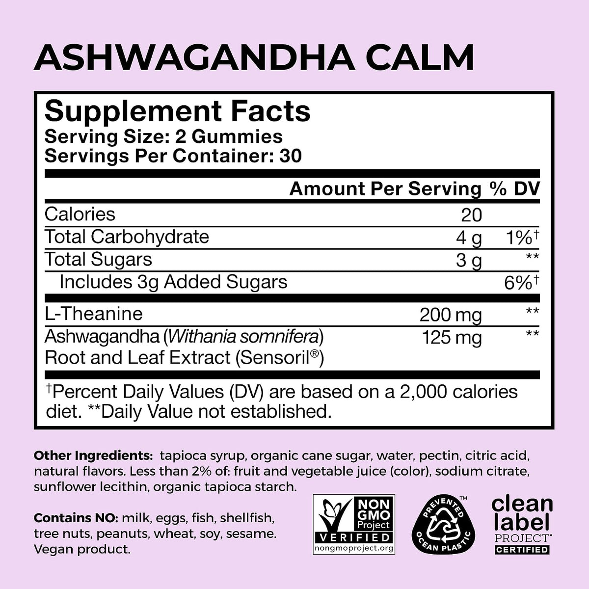 HUM Calm Ashwagandha Gummies with L-Theanine, Mixed Berry, 60 Count