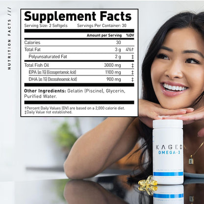 Kaged Multivitamin with Whole Foods Omega 3 Fish Oil Supplement Bundle, Daily Health & Wellness Pack, 60 Servings Multivitamin + 60 Pills Omega 3
