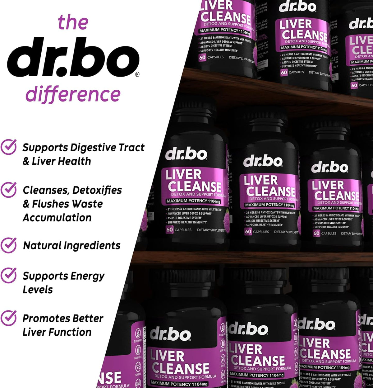 Liver Cleanse Detox Support Supplement - Complete Health Repair Pills with Artichoke, Berberine, Turmeric Herbs - Aid Gallbladder Care Formula Capsules & Natural Milk Thistle Dandelion Supplements