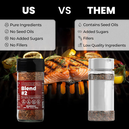 Santa Cruz Paleo, Seasoning Blend #2, Sweet and Smoky Spice for Chicken, Steak, Burgers, Wings and Ribs, Garlic, Sea Salt, Black Pepper, Rosemary and Paprika, Gluten Free, Keto, Paleo, 3.5 Oz Jar