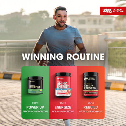 Optimum Nutrition, Amino Energy Powder Plus Focus, with Bcaa, Electrolytes, and Caffeine, Watermelon, 30 Servings | Contains BCAAs, Electrolytes, 100 mg Caffeine, 5g Amino Acids, Zero Sugar, Supports Hydration, Banned Substance Tested