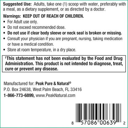 Peak Urinary Tract Supplement Powder - Cranberry and D-Mannose Powder with Juniper Berries and Probiotics for Urinary Tract Health, Ph Balance, UTI Defense - Vegan, Gluten Free (30 Day Supply)