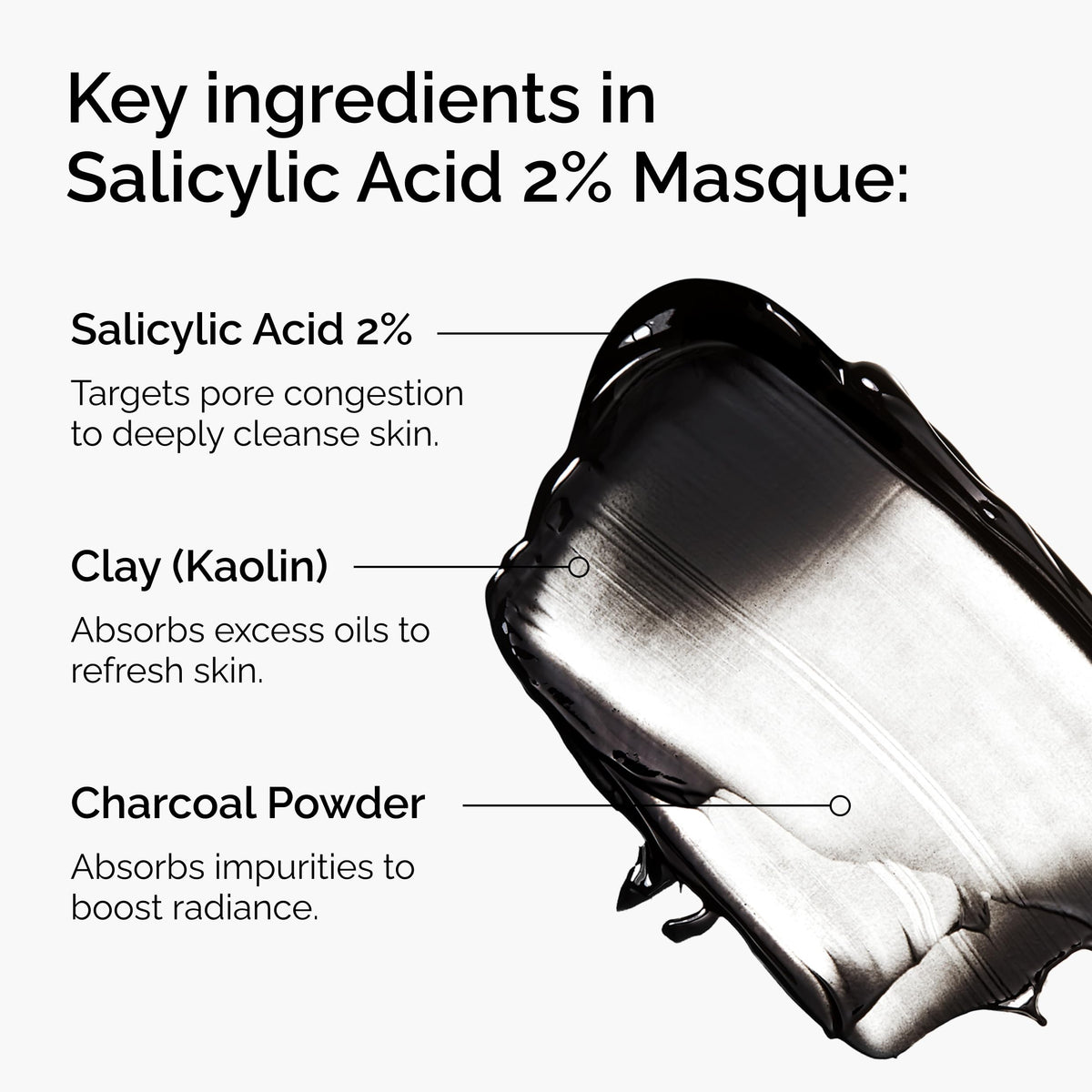 The Ordinary Salicylic Acid 2% Masque, Clarifying Charcoal & Clay Mask for Blemish-Prone Skin, 1.7 Fl Oz