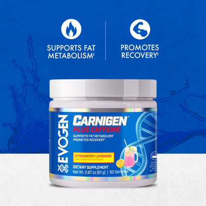Evogen Carnigen Supports Energy and Metabolism | Raspberry Lemonade | 50 Servings