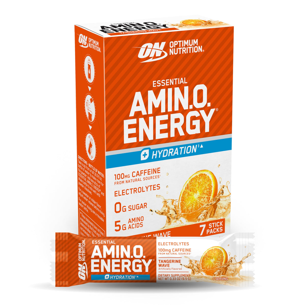 Optimum Nutrition, Amino Energy Powder Plus Focus, with Bcaa, Electrolytes, and Caffeine, Watermelon, 30 Servings | Contains BCAAs, Electrolytes, 100 mg Caffeine, 5g Amino Acids, Zero Sugar, Supports Hydration, Banned Substance Tested
